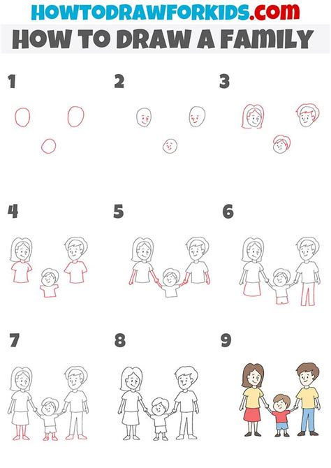 How to Draw a Family ( Step by Step ) .